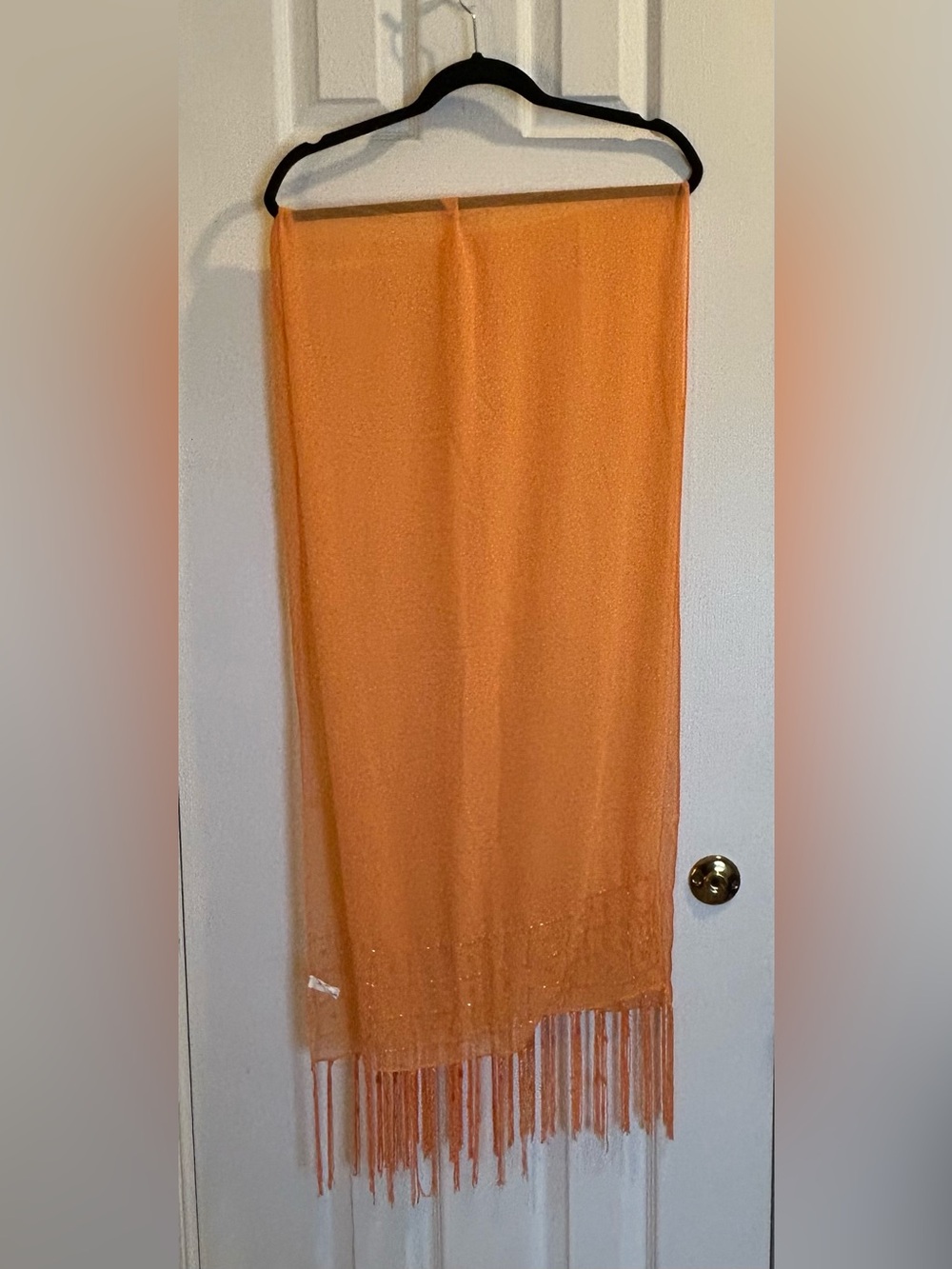 Bijoux Terner orange beaded scarf